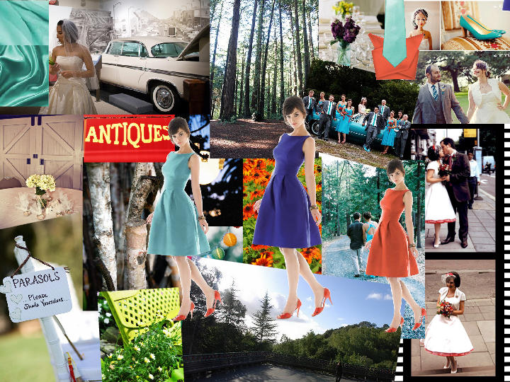 Vintage turqoise Red-wood Garden Party
