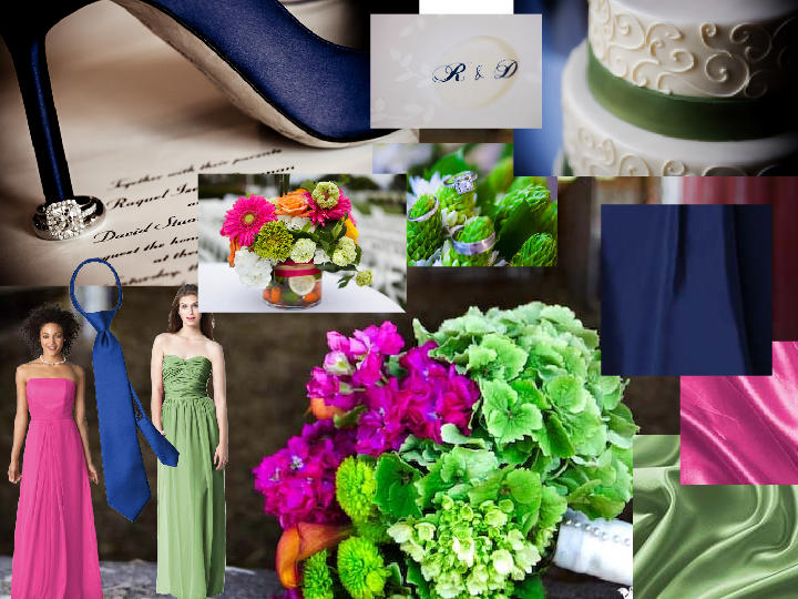 Lovely navy pink and green real wedding 