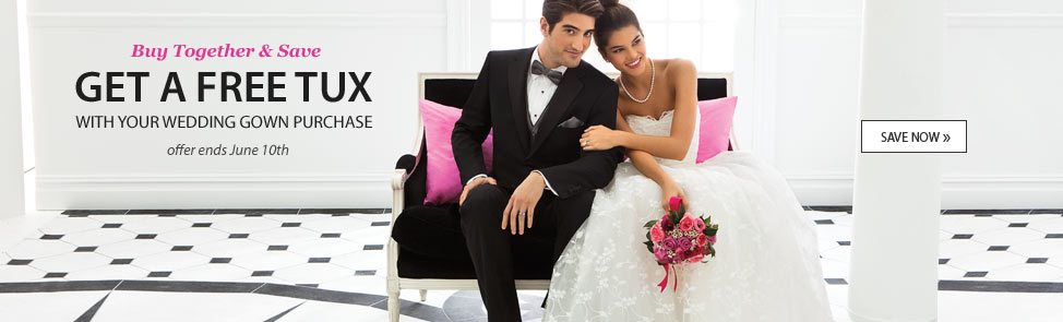 Get a Free Tux with Your Wedding Dress Purchase