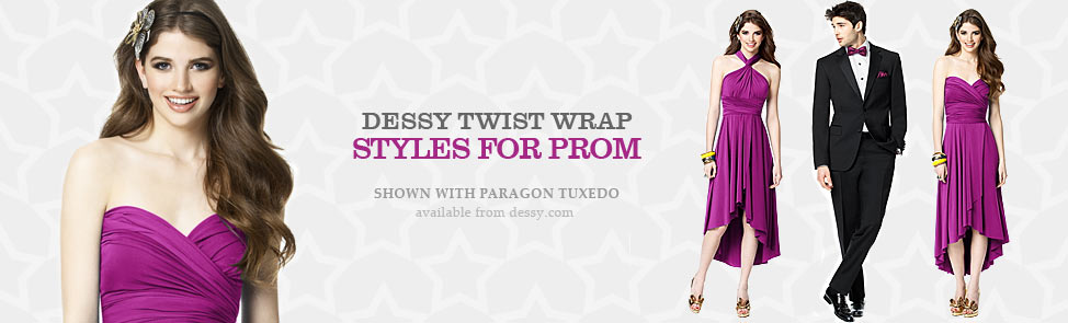Dessy Twist Wrap Dress - Prom Styles Now Availble.